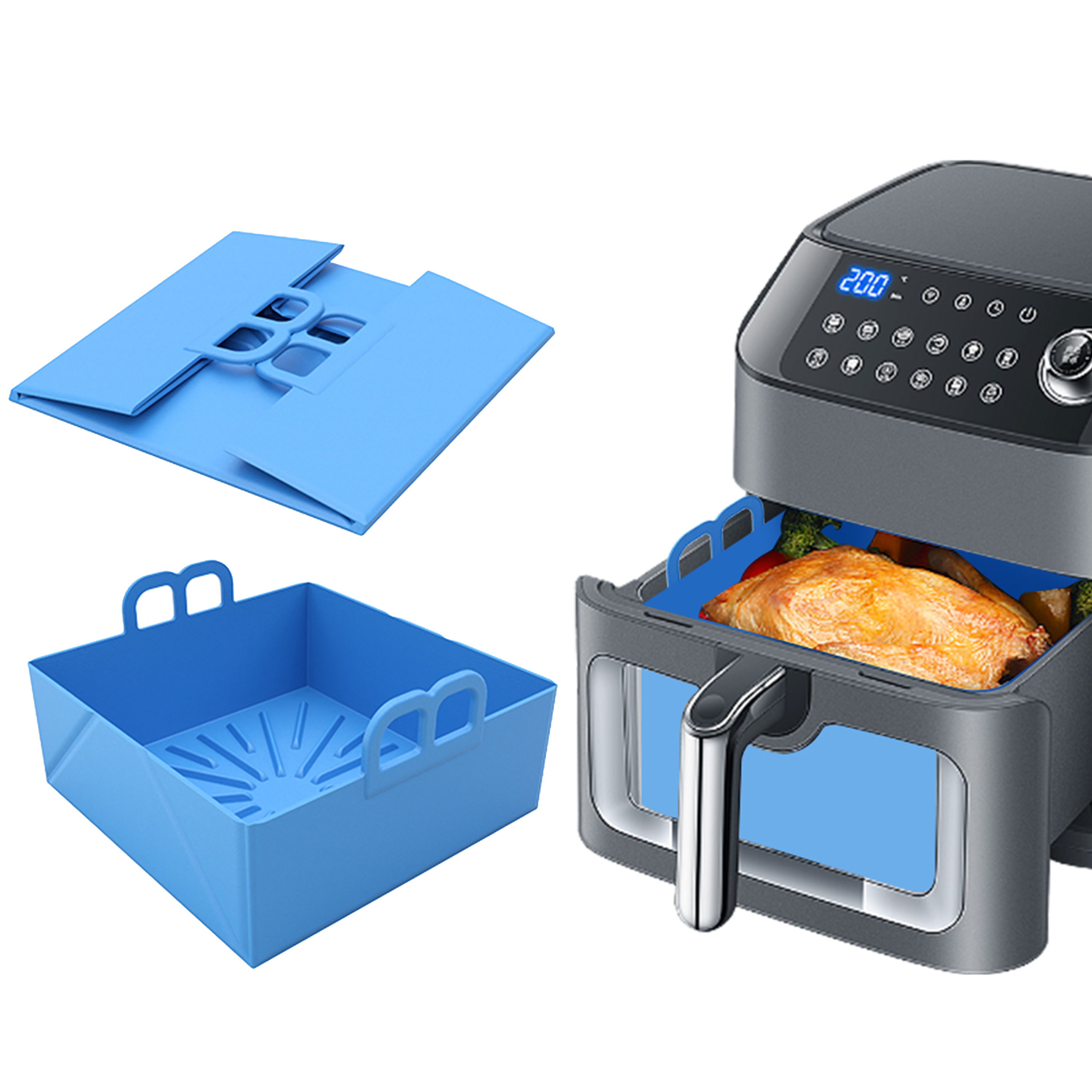 Air Fryer Silicone Pot Liner - Silikonowa tacka do frytkownicy beztłuszczowej, koszyk,