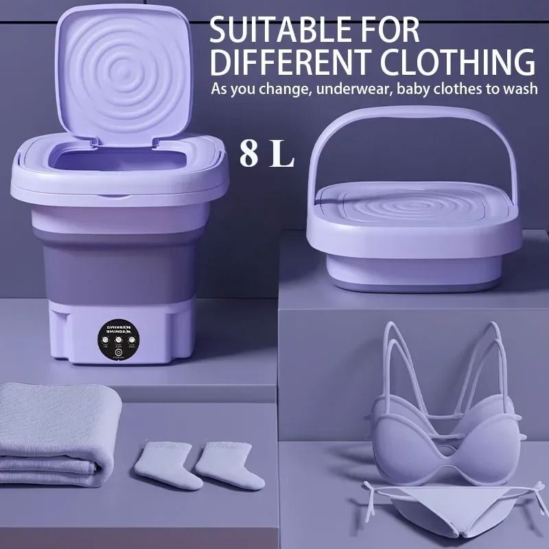Small Appliances - Przenośna Mini Składana Pralka z Funkcją