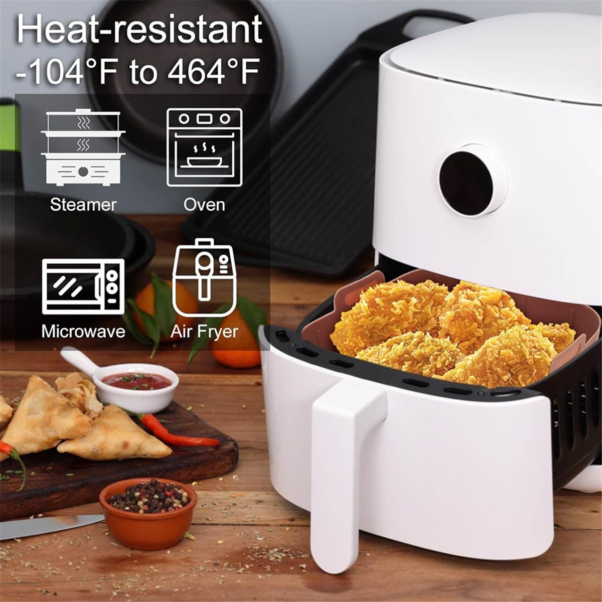 Air Fryer Silicone Pot Liner - M10K 3 szt. Silikonowe wkładki do
