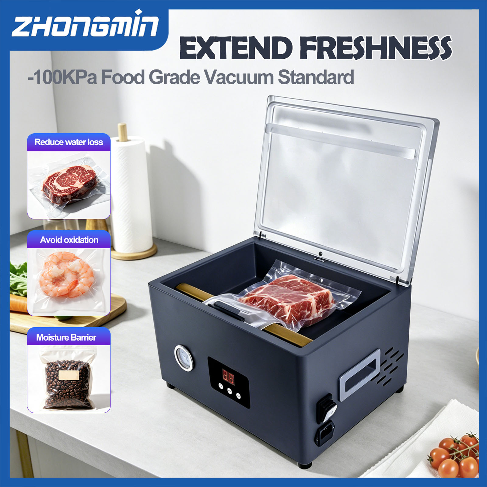 Food Vacuum Sealer Machine - ZM-CVS300 – elektryczna, automatyczna maszyna do