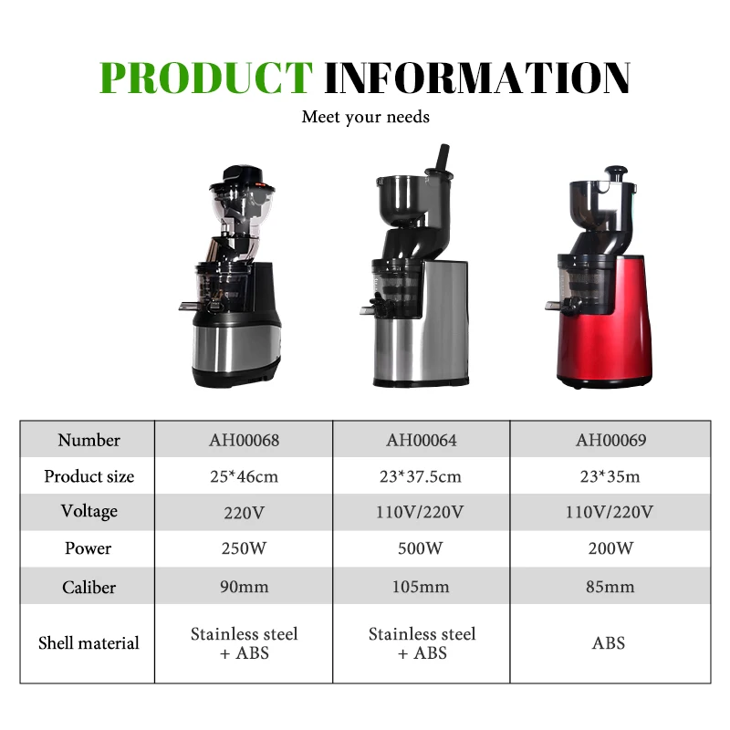 Electric Slow Juicer Cold Press - Automatyczna wyciskarka do soków, wyciskarka do