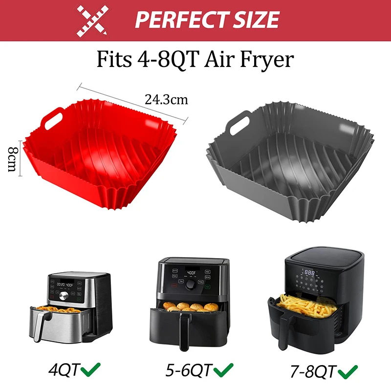 Duża silikonowa taca do frytow – Air Fryer Silicone Pot Liner recenzja i cena