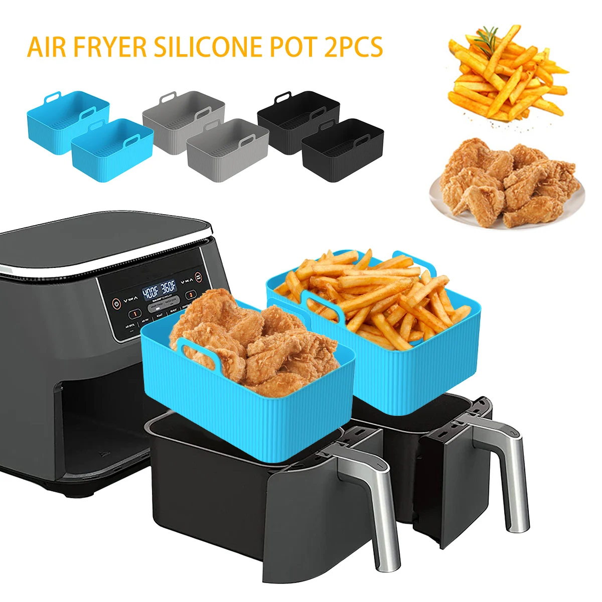 2szt Silikonowa wkładka do fry – Air Fryer Silicone Pot Liner recenzja i cena