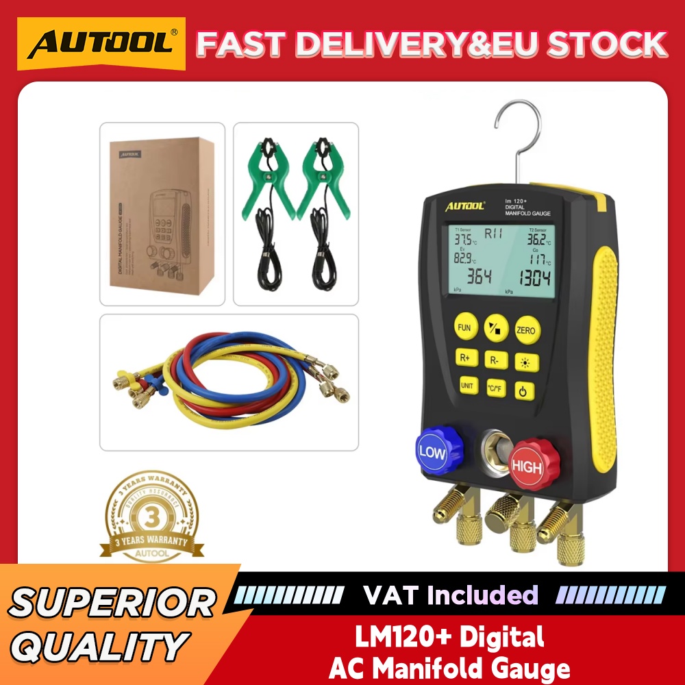 AUTOOL LM120+ Cyfrowy Manometr – Air Conditioners recenzja i cena