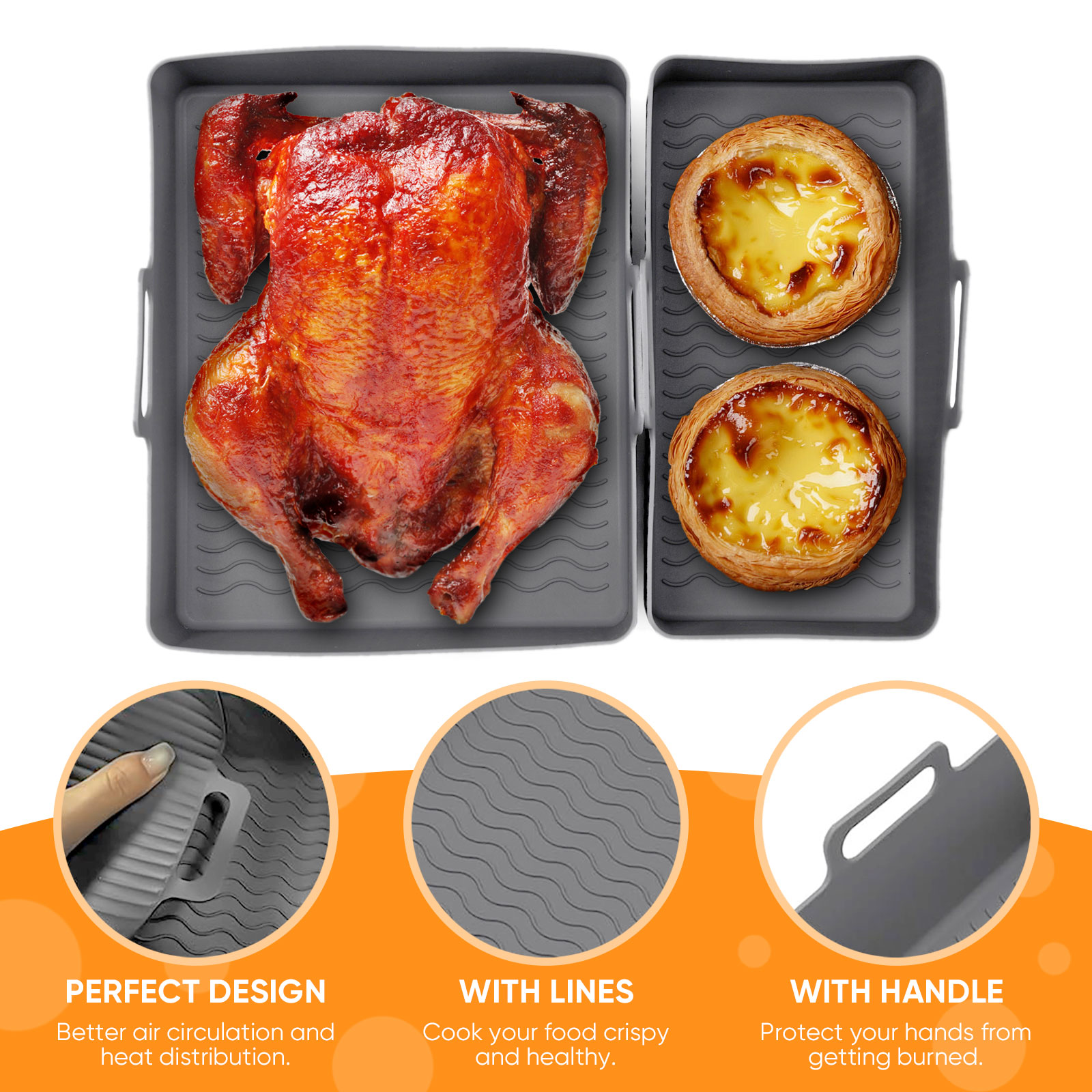 2szt Zestaw silikonowa mata do – Air Fryer Silicone Pot Liner recenzja i cena